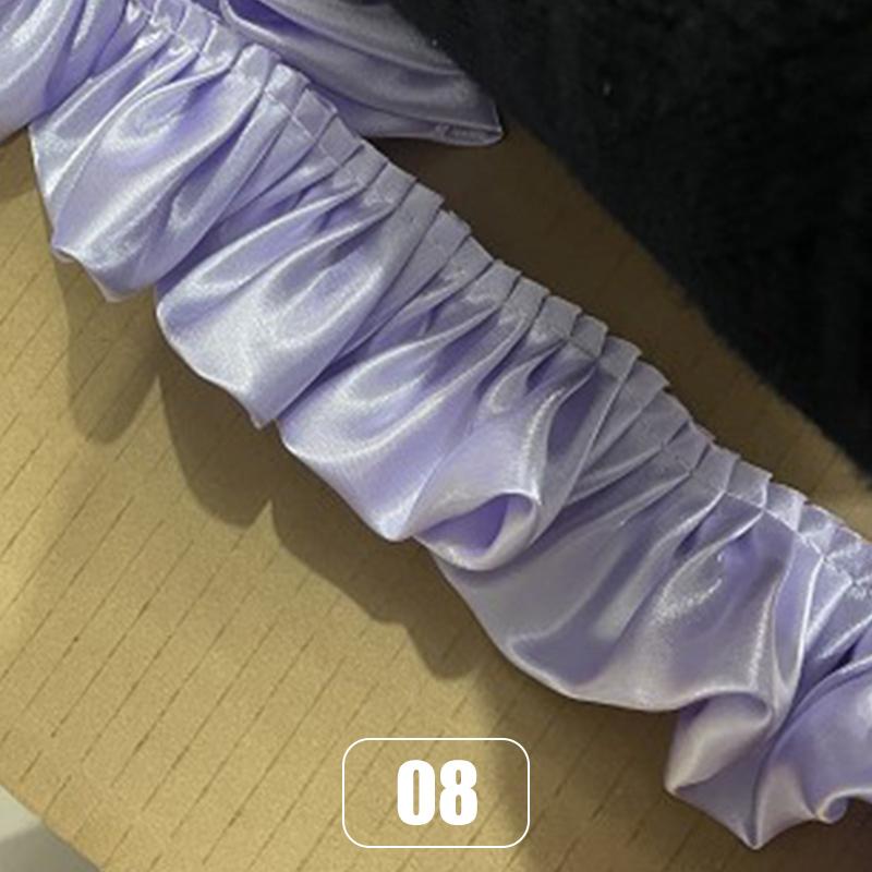 10 м Двухслойная оборка с кружевной отделкой, блестящая атласная плиссированная лента, кромка ткани, подгиб для свадебного платья, кукольного платья, DIY детское шитье, рукоделие