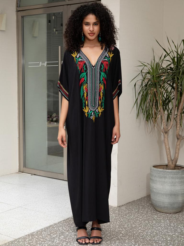 Пляжные платья Ближний Восток Любовь Кафтаны для женщин Накидки для купальников Макси-халат Летняя праздничная пляжная одежда