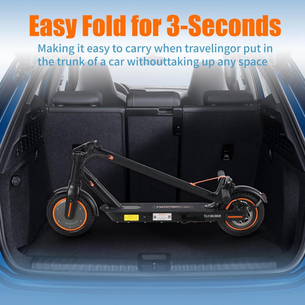 Электросамокат Twofish V1 Max 9-дюймовые шины 400 Вт мотор 36 В 10,4 Ач аккумулятор 20 км максимальный запас хода 28 км/ч максимальная скорость