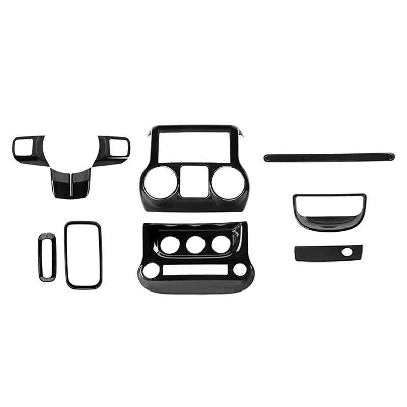 Dashboard Central Control Steering Wheel Co-pilot Handle Decoration Interior Kit Fit for Jeep Wrangler JK 2011-2017 Car Accessories
