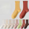 Ladies Autumn Style Pure Cotton Antibacterial Boneless Loose Mouth Month Son Tube Socks