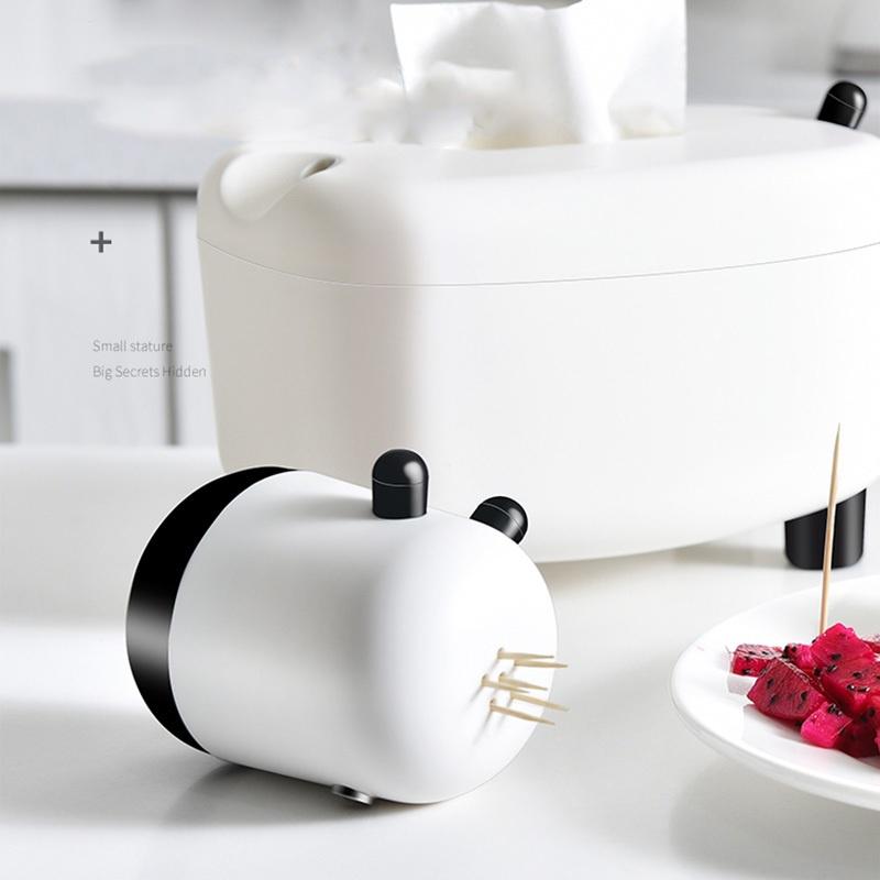 Телескопическая коробка для салфеток с держателем для зубочисток, коробка для салфеток с мультяшными животными, пластиковая прямоугольная ручка для бумаги