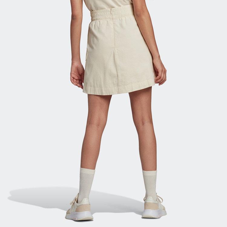 Adidas Originals Trefoil SS22 Однотонная спортивная юбка с эластичной резинкой на талии Женские плавки Бежевый HL9303