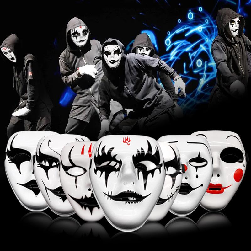 Хэллоуин уличных танцев ужасов маска полное лицо V-Shadow танцевальная вечеринка маска для лица Марди Гра косплей дьявол реквизит лицо капюшон для карнавальной ночи