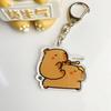 Acrylic Cartoon Capybaras Keyring Cartoon Capybara Kapibala Keyrings  Backpack Decor