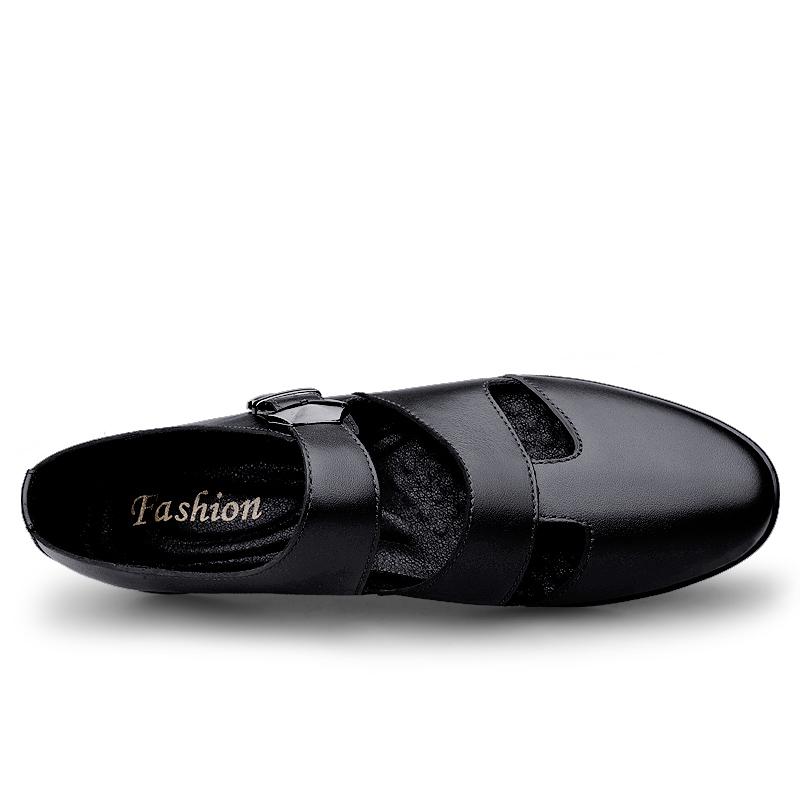 FashionMen's Sandals Summer Trend Business Oxford Non-slip Mens Casual Roman Genuine Leather Sandalias Men Beach Slippers Outdoor Shoes