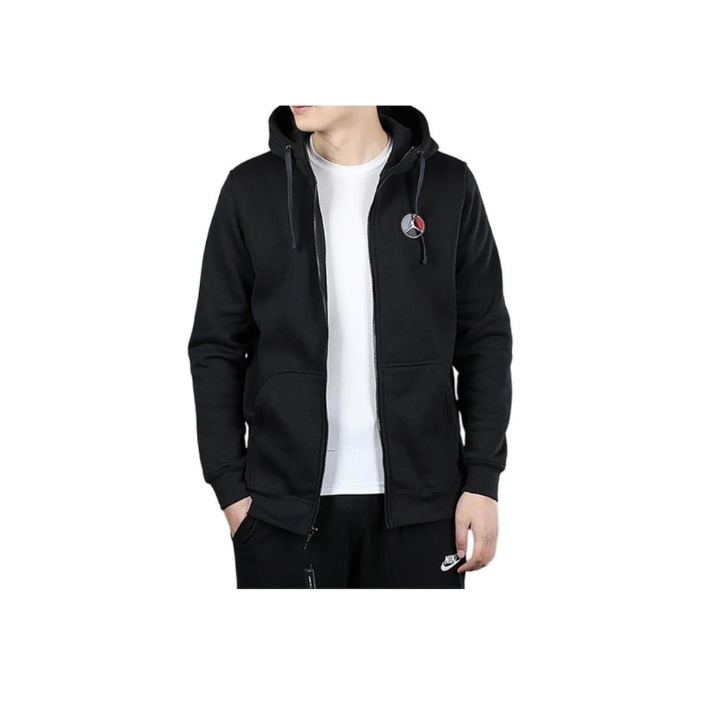 Jordan Remastered Brushed Fleece Hoodie Jacket Men Outerwear Black CT6309-010