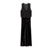 Summer New Women clothes French style Evening dress V-neck Silk Satin Texture Patchwork Vest Dress 9878281
