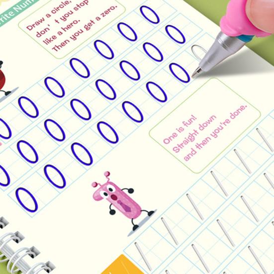 Тетрадь в линейку Детская тетрадь для практики по математике и рисованию Пропись для отработки почерка Набор тетрадей для обведения цифр и букв для дошкольников Аккуратное письмо