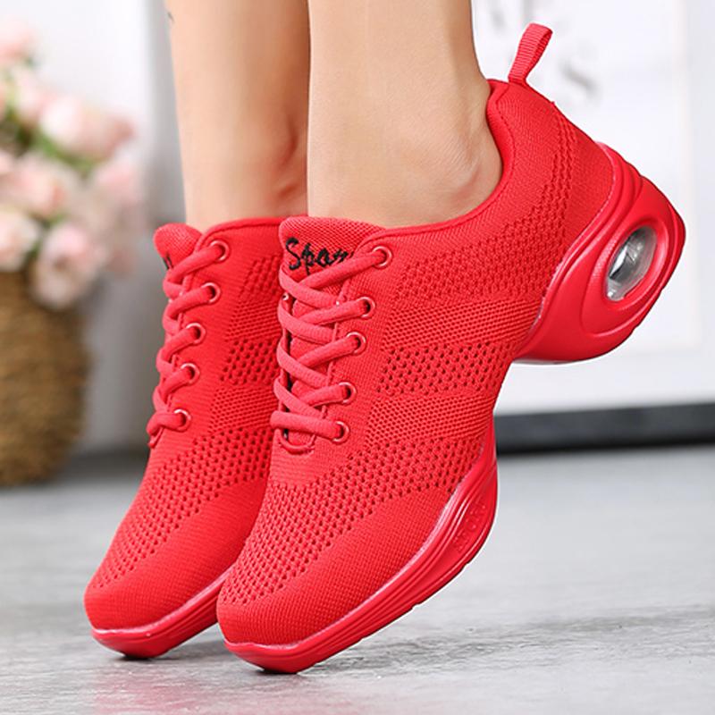 Lightweight Profession Dance Shoes Women Breathable Baskets Modern Jazz Casual Sneakers Ladies Non-slip Mid-heel Jogging Shoes