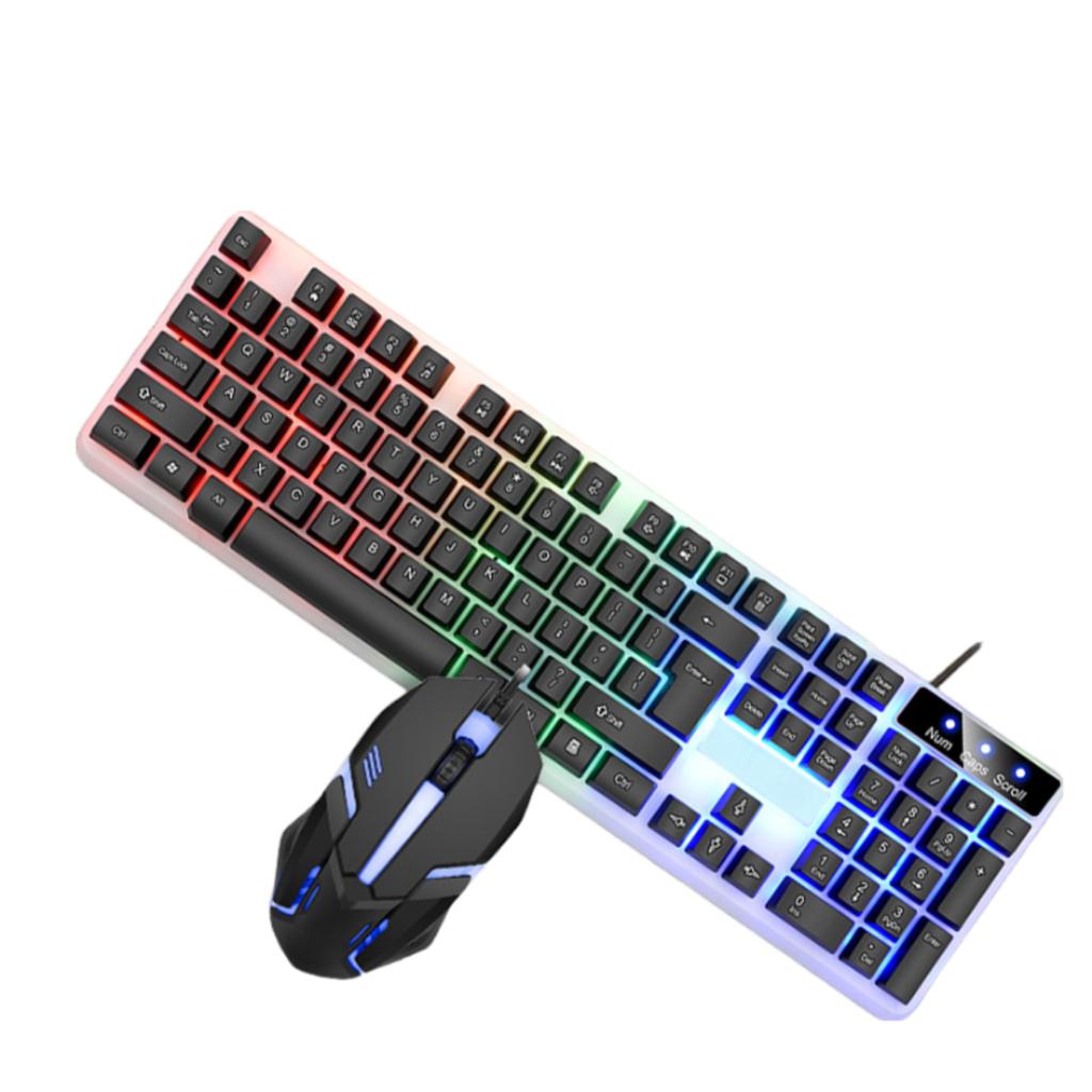 Игровая проводная клавиатура, соответствующая цвету, светящаяся, механическая, на ощупь, настольный компьютер