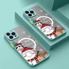 Чехол для телефона Merry Christmas Tree Snowman Print для iPhone 16 15 Pro Max 14 13 Pro 12 11 8 7 для MagSafe Magnetic Shockproof Soft Edge Clear Matte Cover