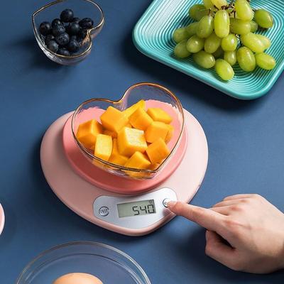 Кухонные цифровые весы с чашей для взвешивания сердца, ЖК-дисплей, высокоточные весы для выпечки, пищевые весы, зарядка через USB, электронные весы для измерения веса