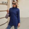 ziai Autumn Winter Women's Jacket Warm Padded Puffer Coat Ultra Light Down Jacket Women Quilted Parka Slim Fit Outerwear DM22