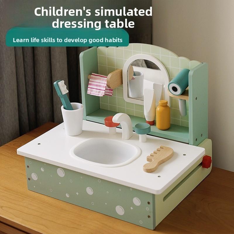 Bread Wooden Maker Ice Cream Shelf Dressing Table Children Toy