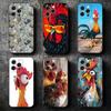 Мягкий чехол для телефона с изображением курицы, несушки, петуха для iPhone 16 16E 17 Air 15 Pro Max 14 Plus 13 Mini 11 12 7 Черный чехол Задняя крышка