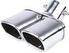 [VICHE CATT] Car Muffler Cutter, Downward, 2 Rolls, Square, Stainless Steel, Custom Dress Up (Silver)