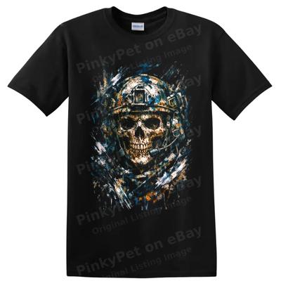 Astronaut Skull T Shirt Cosmic Space Paint Splash Gothic Art Graphic Design Tee