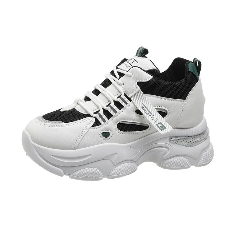 Весенние новые сетчатые дышащие туфли на внутренней платформе для женщин 2025, женские спортивные туфли на толстой подошве с платформой, кроссовки для папы, женские