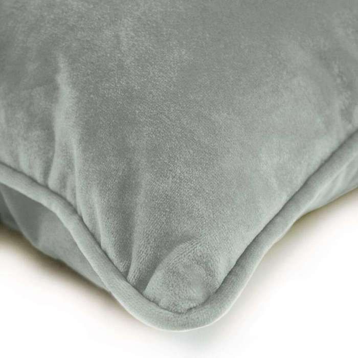 Coussin en velours gris clair 60x40