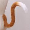 Cosplay Fake Cat Tail Soft Fuzzy Plush Contrast Color with Metal Pin Fixed Performance Club Dance Paty Costumes Prop Artificial Tail