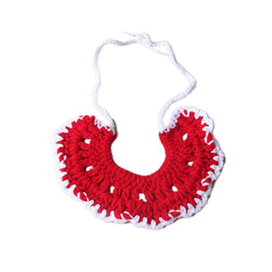 Knitted Pet Collar Tie Adjustable Handmade Small Animals Collar Strap for Chicken Duck Goose Parrot Rabbits