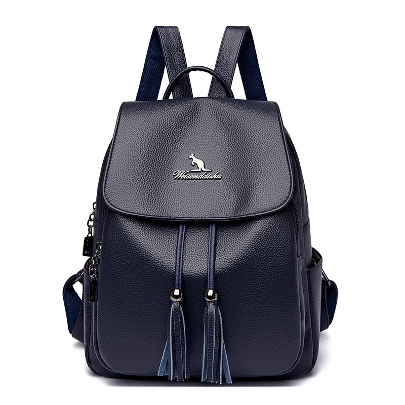 Женская мода мягкая кожа школьные сумки большой емкости сумка для покупок дорожный рюкзак сумка