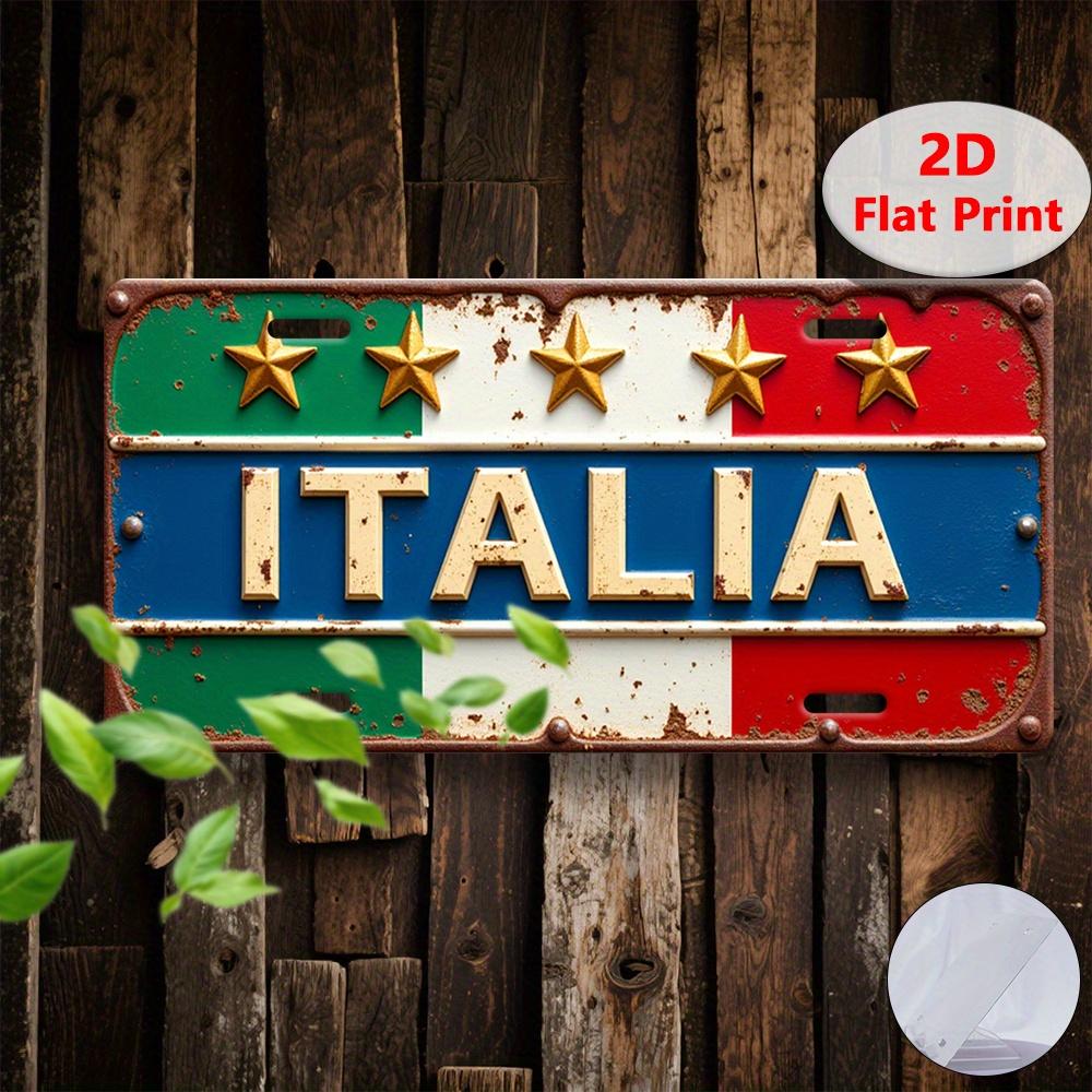 D FlatpcVintage Sign Decorative Plaque And Ornament Weathered SignITALIA Italy Travel SouvenirHalloween Decoration Gift