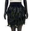 Фестивальная юбка из искусственных перьев, панк-готический стиль, вышитый вручную дизайн, сценическое представление, готическая мини-юбка в стиле панк
