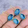 Swiss Blue Topaz Gemstone 925 Sterling Silver Jewelry Earring 1.46" M-2636