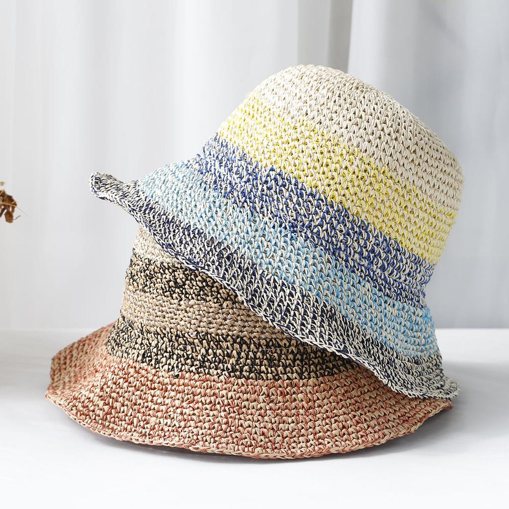 Summer High-quality Foldable Straw Hat Floppy Wide Brim Sun Cap Bowknot Beach Foldable Hats for Women Hiking Caps