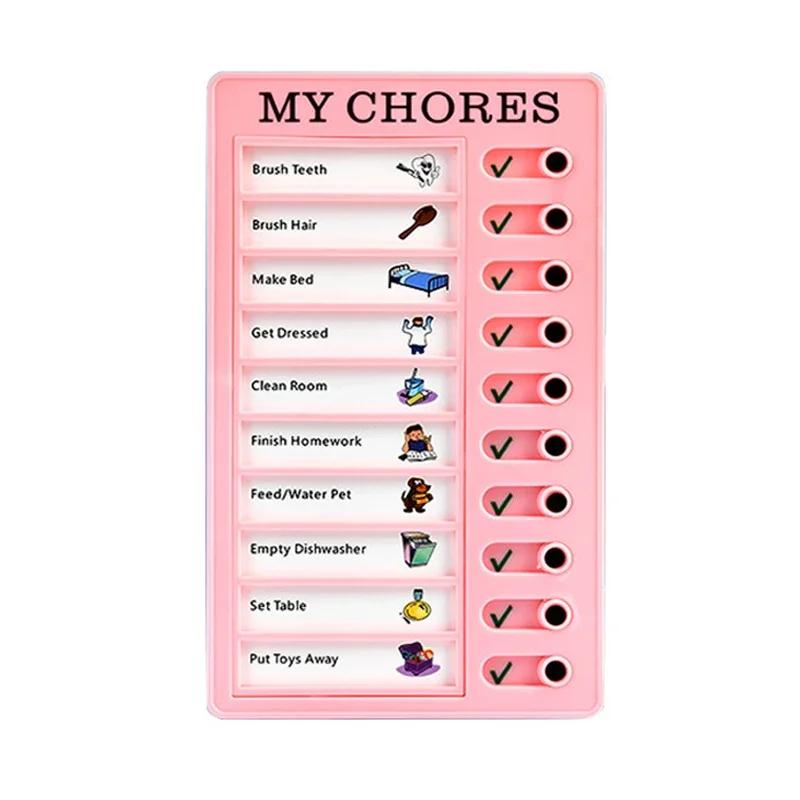 Многоразовый контрольный список «Мои домашние дела», ежедневник, памятка, пластиковая доска, диаграмма обязанностей, поведение для ребенка, карта самодисциплины