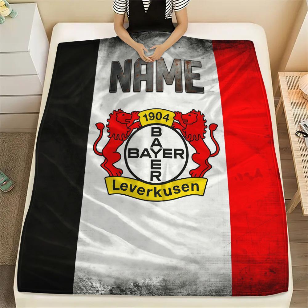 Custom Name Bayer Leverkusen Flannel Blanket, High quality Comfortable for All Seasons, Home Decor, Warmth and Comfort