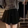 Grey Ballet Skirt Pants Summer High Waisted Slimming Sporty Casual Loose Pleated Wide Leg Shorts for Women