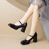 Weiwei Girl 3610-1 Fairy Style Mary Jane High Heels Female French Temperament Word with Thick Heel Single Shoes Female