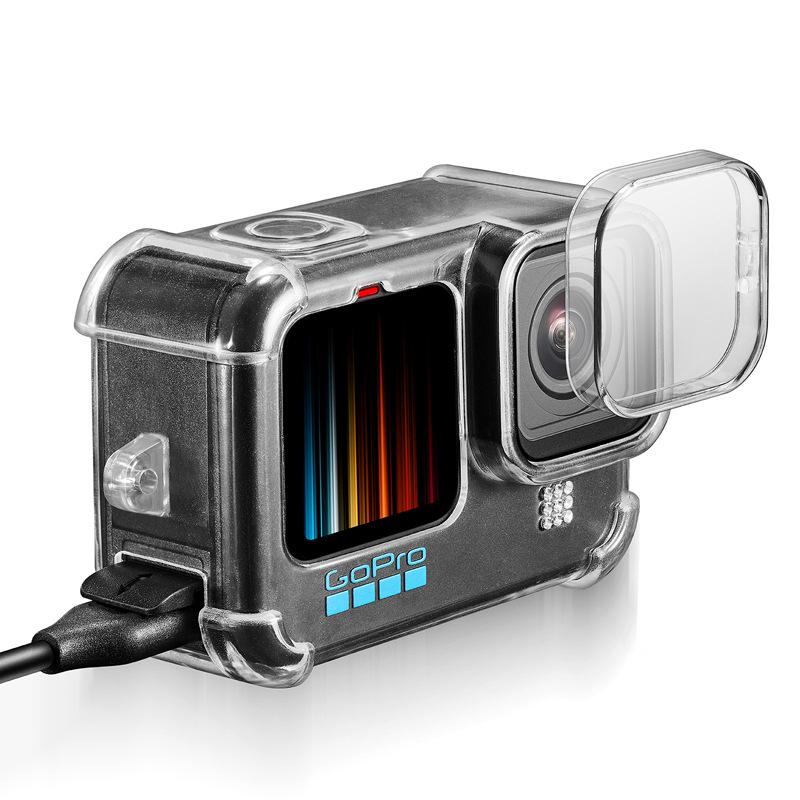 Suitable for GoPro 9/10/11/12 White Transparent Silicone Case with Lanyard To Protect the Camera from Scratches