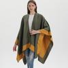 Women's Versatile Solid Color Spring Scarf Shawl - Imitation Cashmere Poncho for All Seasons