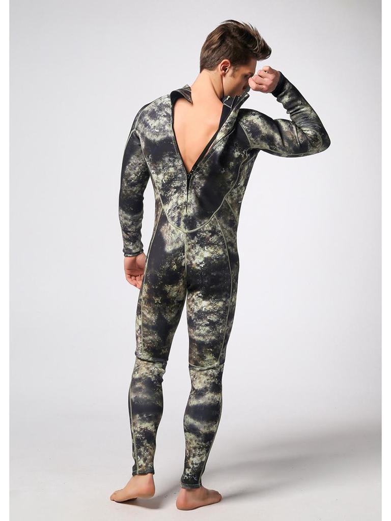 Мужской камуфляжный неопреновый гидрокостюм Menadi 1,5 мм - Цельный гидрокостюм для тепла и защиты от холода