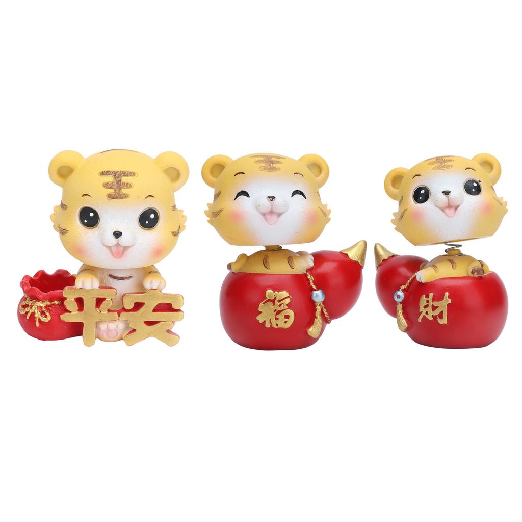 Тигр Орнамент Премиум Смола Милый Изысканный Яркие Цвета Широкое Применение Игрушка Тигр