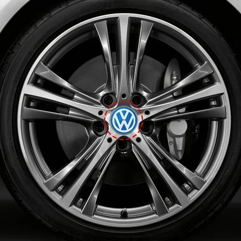 For VOLKSWAGEN VW 2025 Hot 4CS 56mm 60mm Car Wheel Center Cap Hub Covers Badge 3D Sticker For Volkswagen Polo Golf-4 5 6 7 MK5 M
