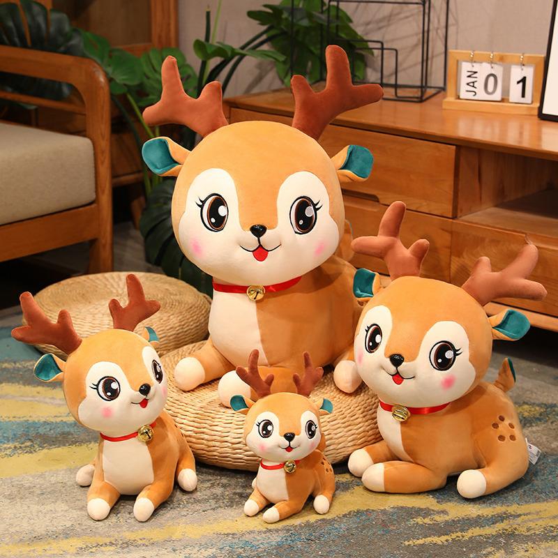 Christmas Elk Doll Plush Toy Sika Deer Doll Children's Soothing Pillow Ragdoll