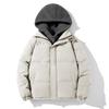 New Year's New Fake Two-piece Cotton Coat Men's Trendy Loose Thickened Polar Fleece Hooded Bread Coat Simple Cotton Jacket