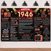 Назад в 1976 году Красные и Черные Украшения на 50-летний Юбилей Счастливого 50-летия Баннер Винтажный День Рождения 50 Лет Назад Фон Тематический Декор 50-летние Подарки для Мужчины