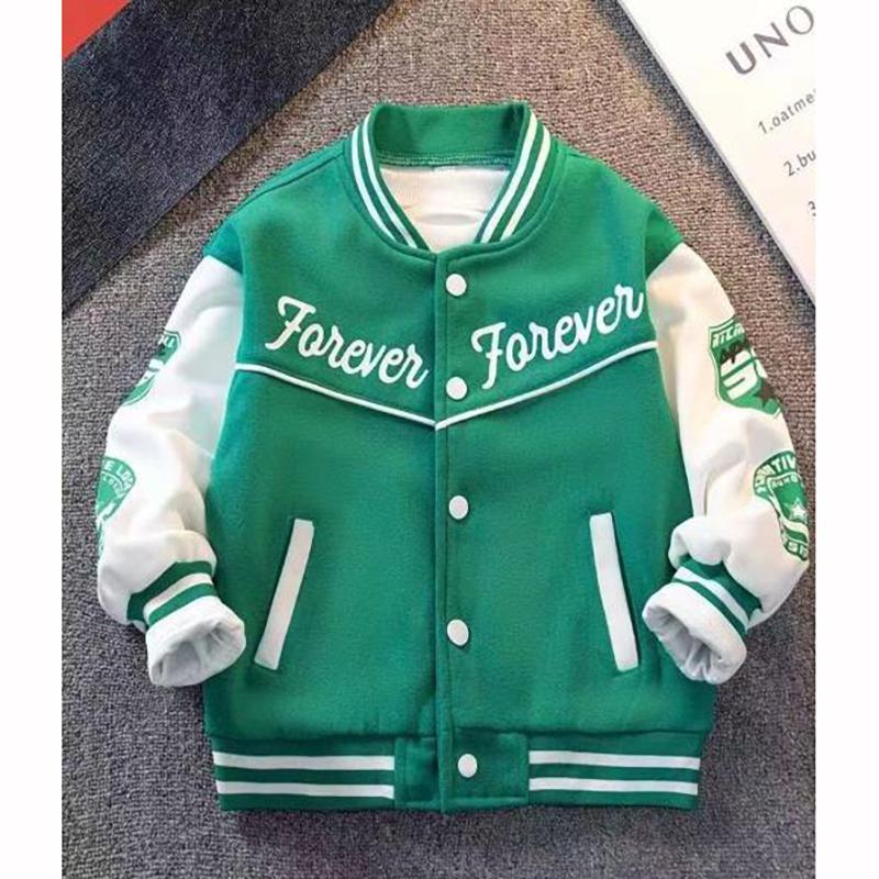 Весенне-осенняя куртка, бейсбольный костюм, одежда, черные, зеленые, стеганые пальто для подростков, хлопковая куртка, детские куртки-бомберы, маленькие детские куртки для мальчиков и девочек
