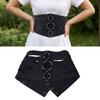 Euro-American Aesthetic Corset Belt Black Waistband Trendy Waist Stretch Cummerbunds  Female