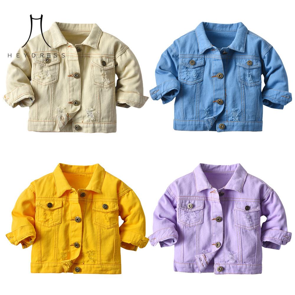 Корейский стиль, разноцветная короткая джинсовая одежда с принтом тай-дай, новая детская джинсовая куртка с длинными рукавами и лямками