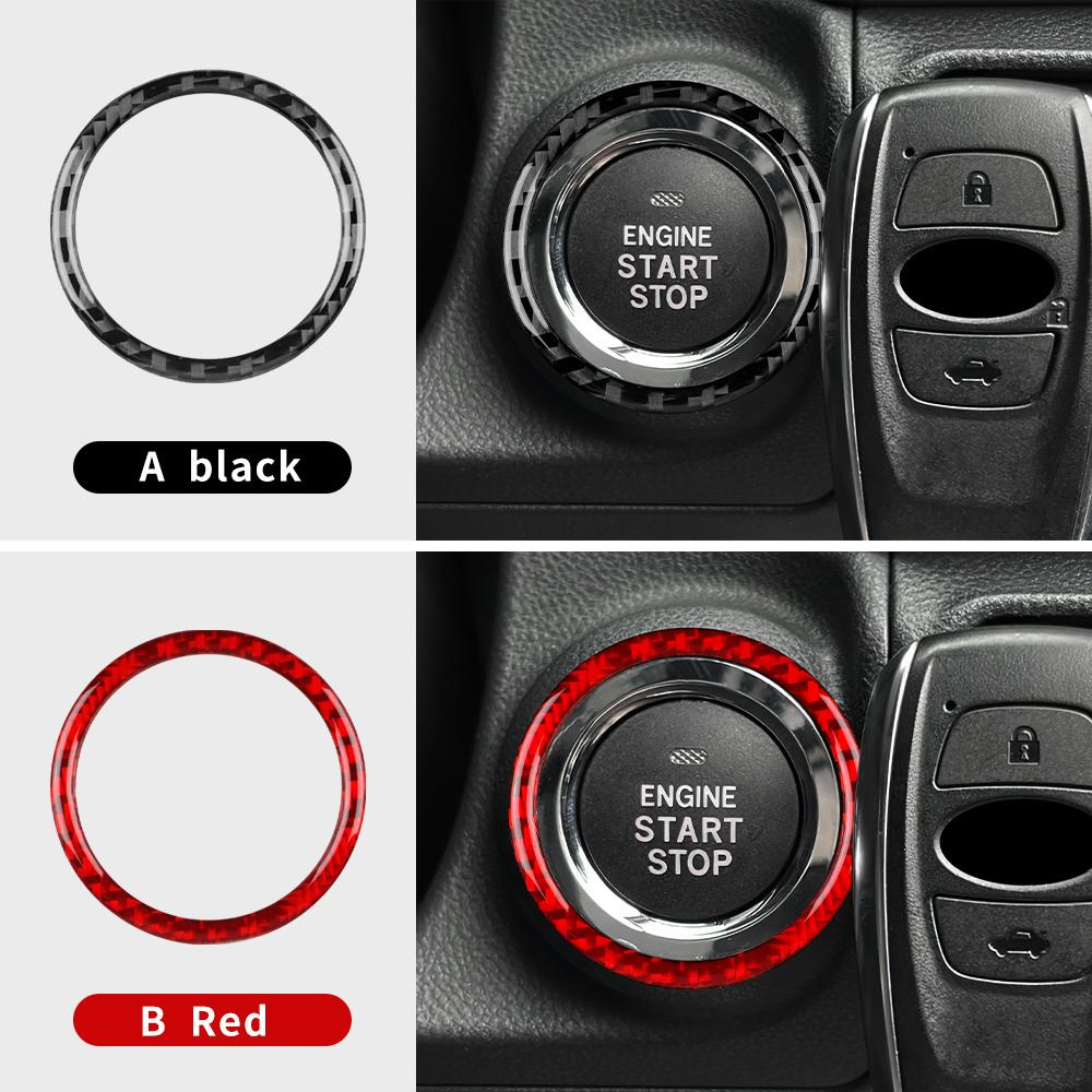Carbon Fiber Push Start Button Cover Trim for Subaru Levorg 2024-2026 Glossy Interior Decoration