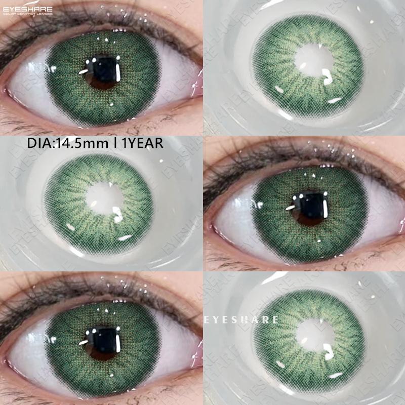 Eyeshare Цветные контактные линзы года Зеленые модные цветные линзы для макияжа глаз Серые натуральные цветные линзы Синие косметические линзы 1 пара