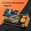 HD1080P Industrial Endoscope 4.3 Inch IPS Screen Camera 8mm Dual Lens Rigid Borescope For Car Engine Sewer Inspection
