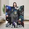 Плюшевый плед Sally Face Sal Fisher SF в готическом стиле для дома, 150*125 см, ультрамягкий.